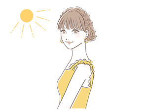 陽の光を浴びる女性